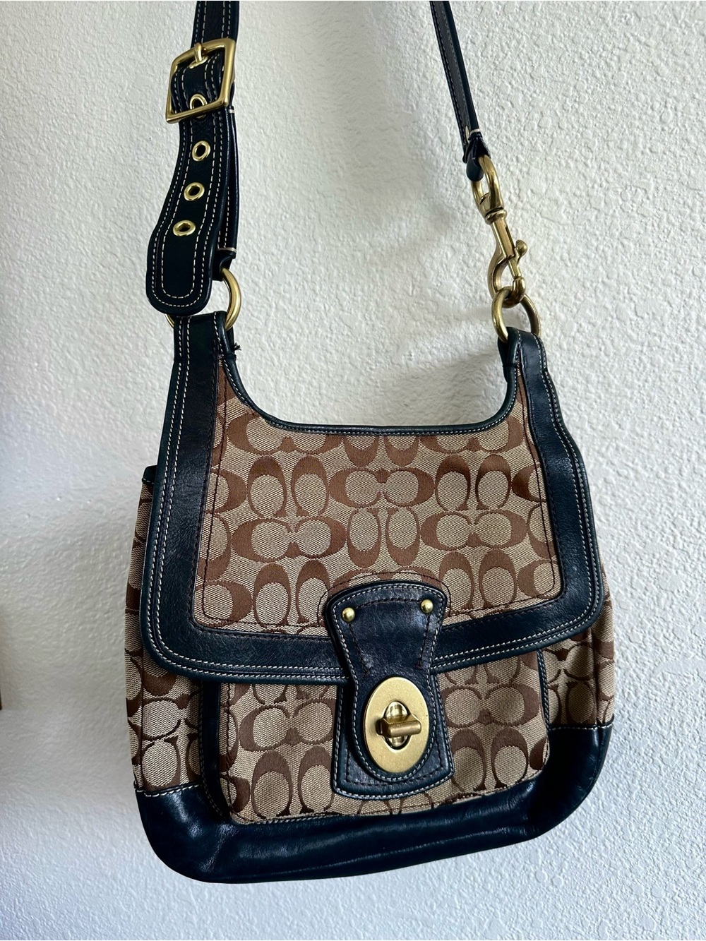 Vintage Coach Legacy 65th Anniversary Turnlock Flap Signature Crossbod Y2K#10336